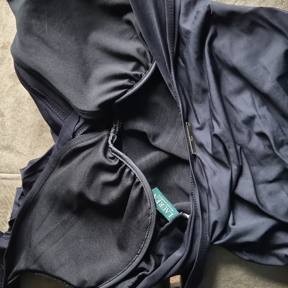 Lauren Ralph Lauren One Piece Swimsuit Size 10 Black - Picture 7 of 9